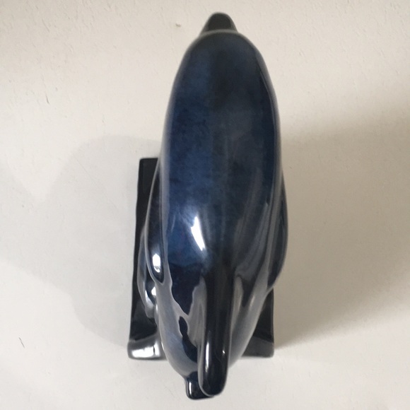 Blue Mountain Pottery Dolphin Bookends Cobalt Blue - Picture 11 of 12